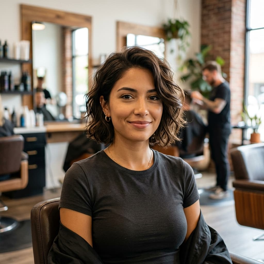 Bixie Cut - Tan · Wavy reference