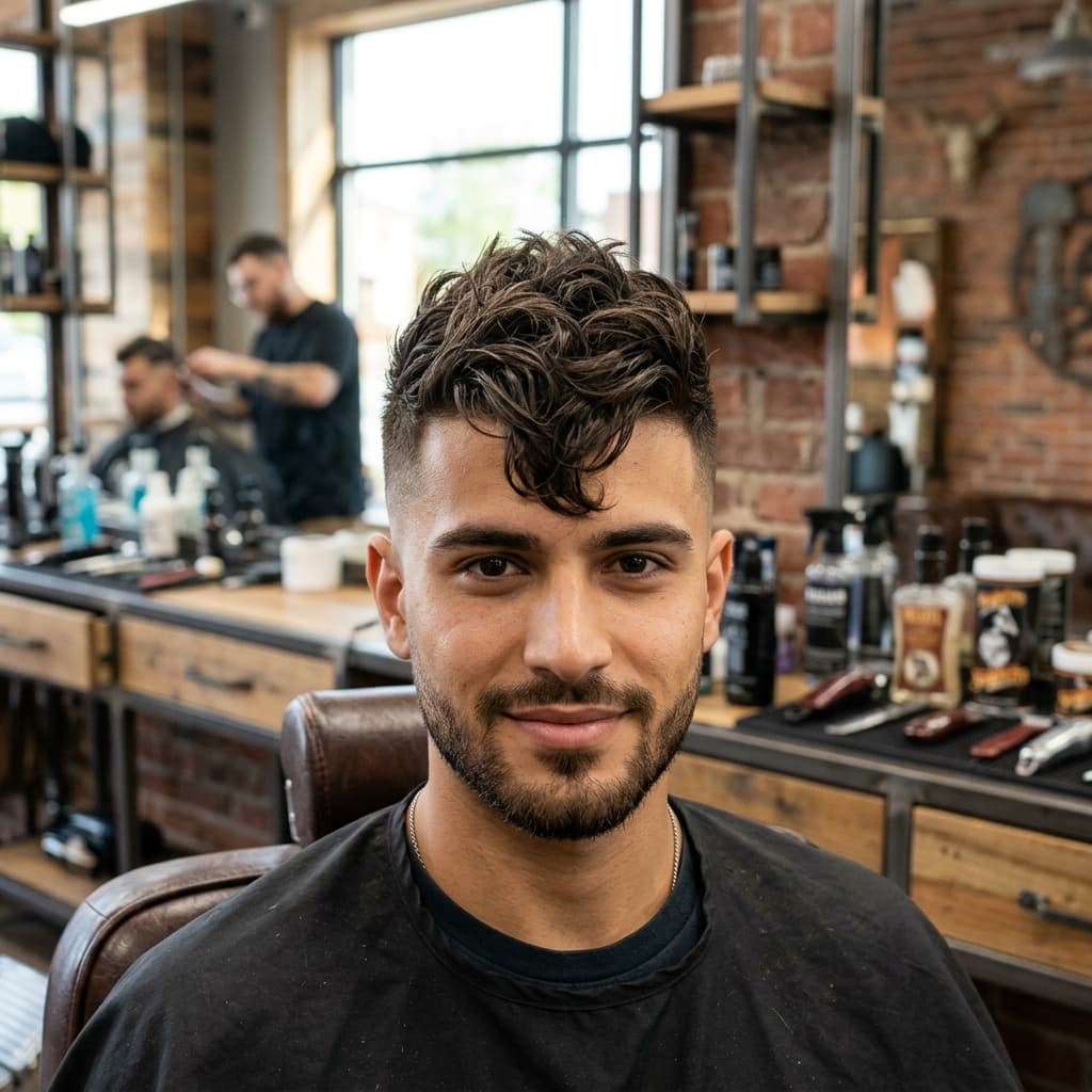 Mohawk Fade - Tan · Wavy reference