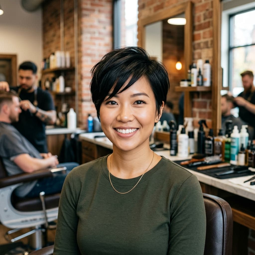 Pixie Cut - Medium · Straight Thick reference