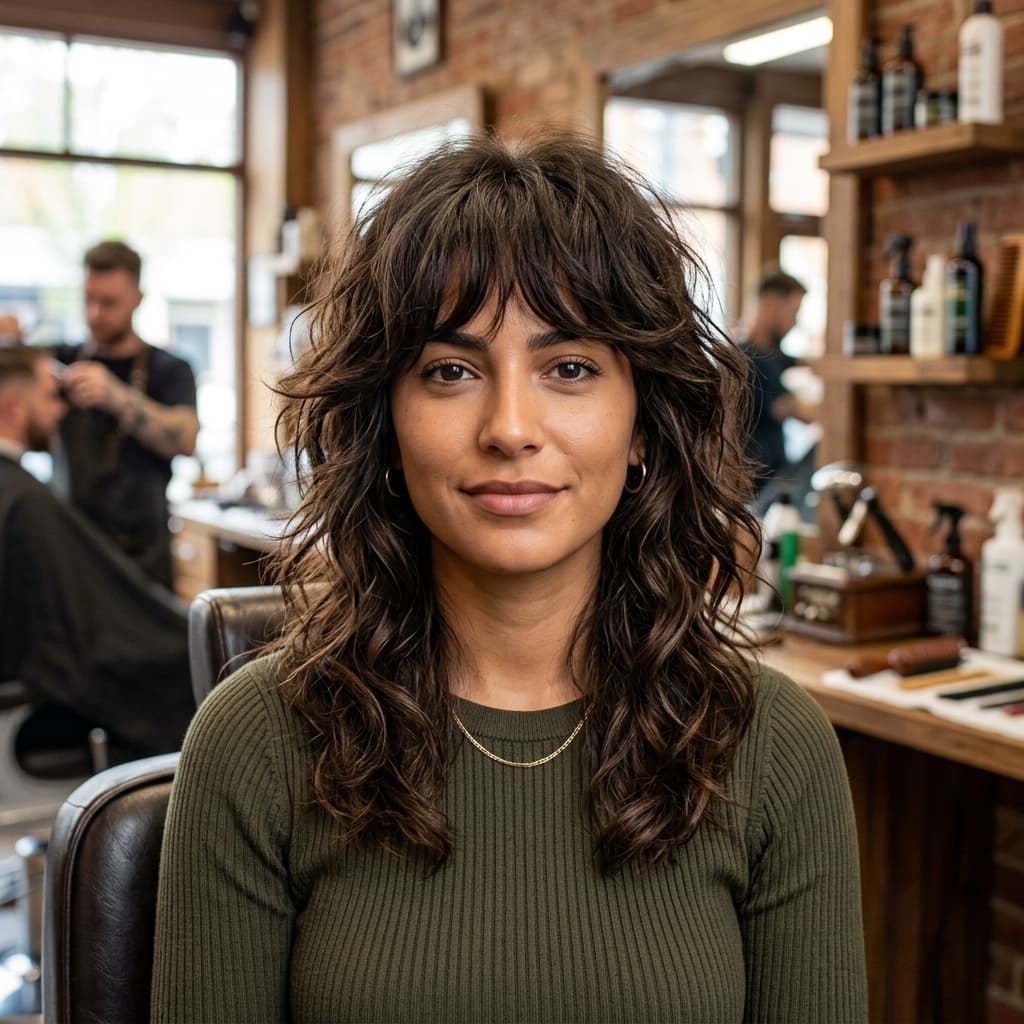 Shag Cut - Tan · Wavy reference